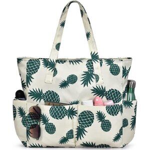 Beach Bags for Women Pineapple Green